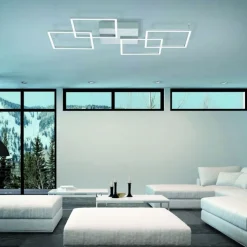 Dimmbare LED Deckenlampe Modern 80 cm 4424 lm in Stahl