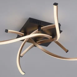 Dimmbare LED Deckenlampe Schwarz Gold L:78 cm 4220 lm