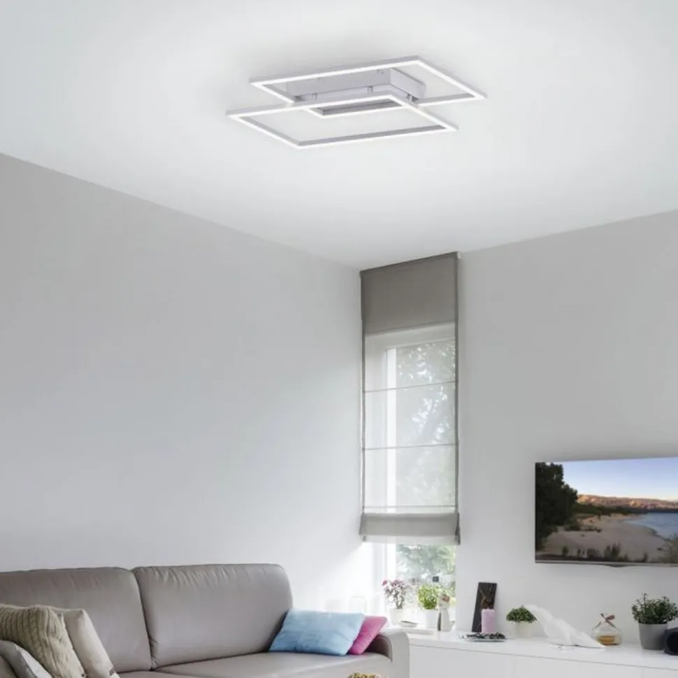 Dimmbare LED Deckenlampe L:53 cm Memory 24 W in Stahl