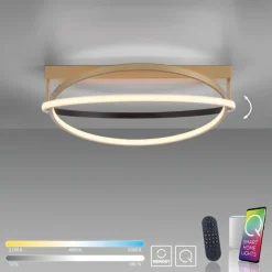 Dimmbare LED Deckenleuchte in Messing Schwarz Ø59 cm