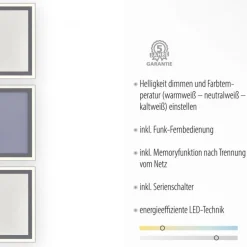 Dimmbare LED Deckenleuchte Fernbedienung 54 W 121,4 cm