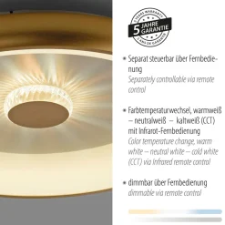 Dimmbare LED Deckenleuchte 2700-5000 K Ø61,5 cm Messing