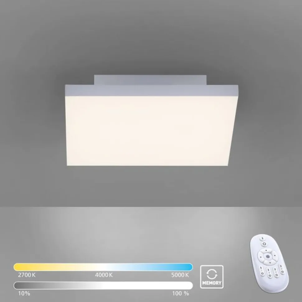 Dimmbare LED Deckenleuchte Fernbedienung Weiß Memory