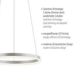 Dimmbare LED Hängelampe Aluminium Metall Ø39,3 cm 20 W