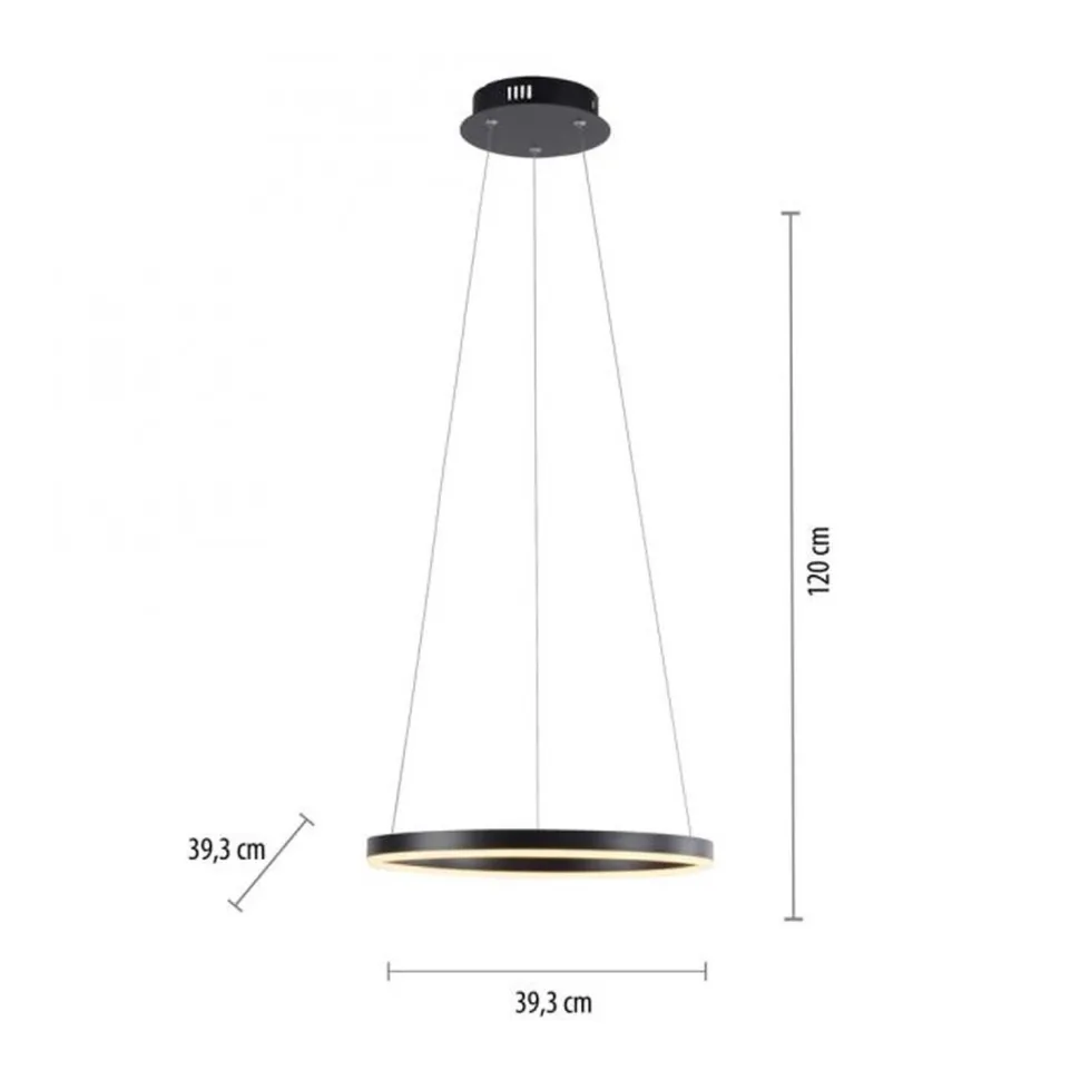 Dimmbare LED Hängelampe Anthrazit Metall Ø39,3 cm 20 W