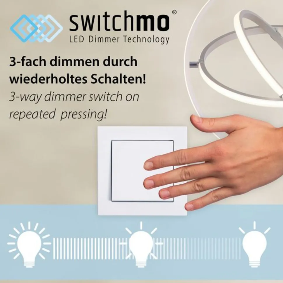 Dimmbare LED Hängeleuchte Metall Schwarz 3000 K L:57 cm