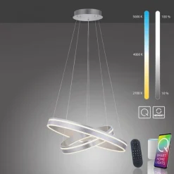 Dimmbare LED Pendelleuchte Ø59 cm rund 7300 lm in Stahl