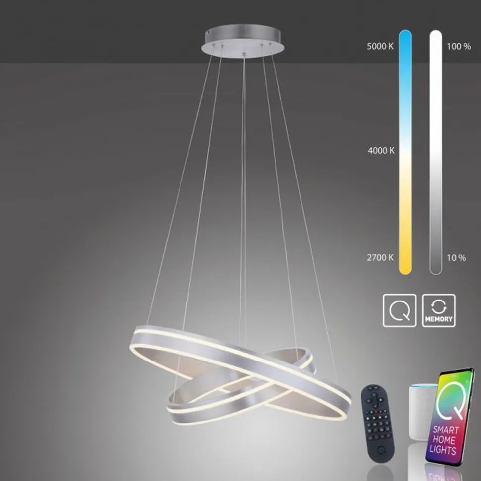 Dimmbare LED Pendelleuchte Ø59 cm rund 7300 lm in Stahl