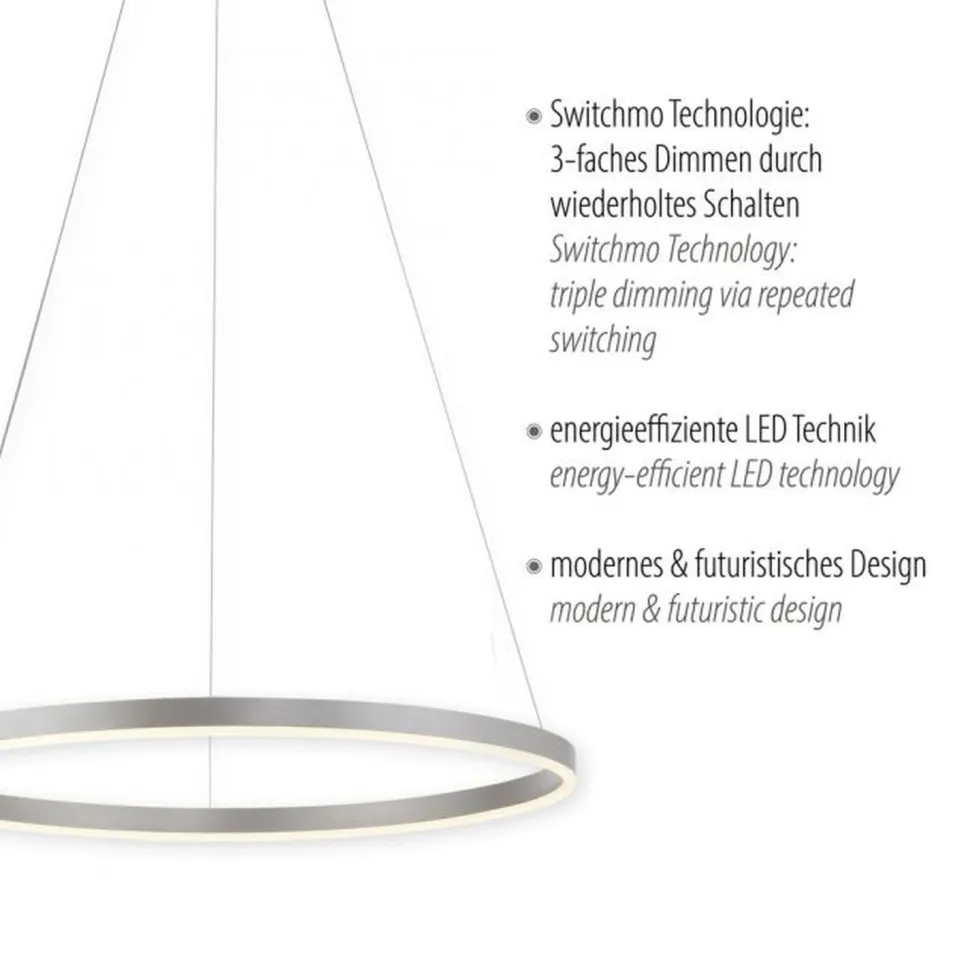 Dimmbare LED Pendelleuchte in Aluminium Ø58,5 cm 3000 K