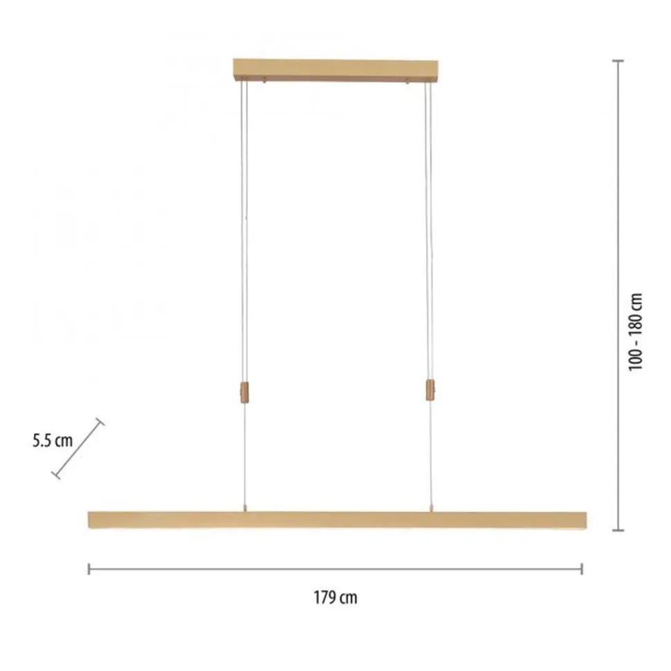 Dimmbare LED Pendelleuchte Touch 4680 lm in Messing