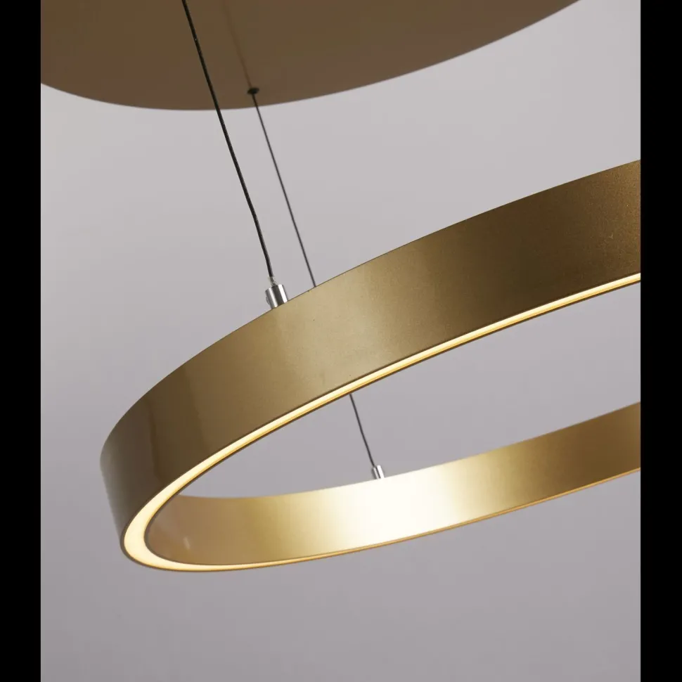 Dimmbare LED Pendelleuchte in Gold 41 W Gestensteuerung