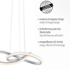 Dimmbare LED Pendelleuchte in Aluminium 3000 K L:57 cm