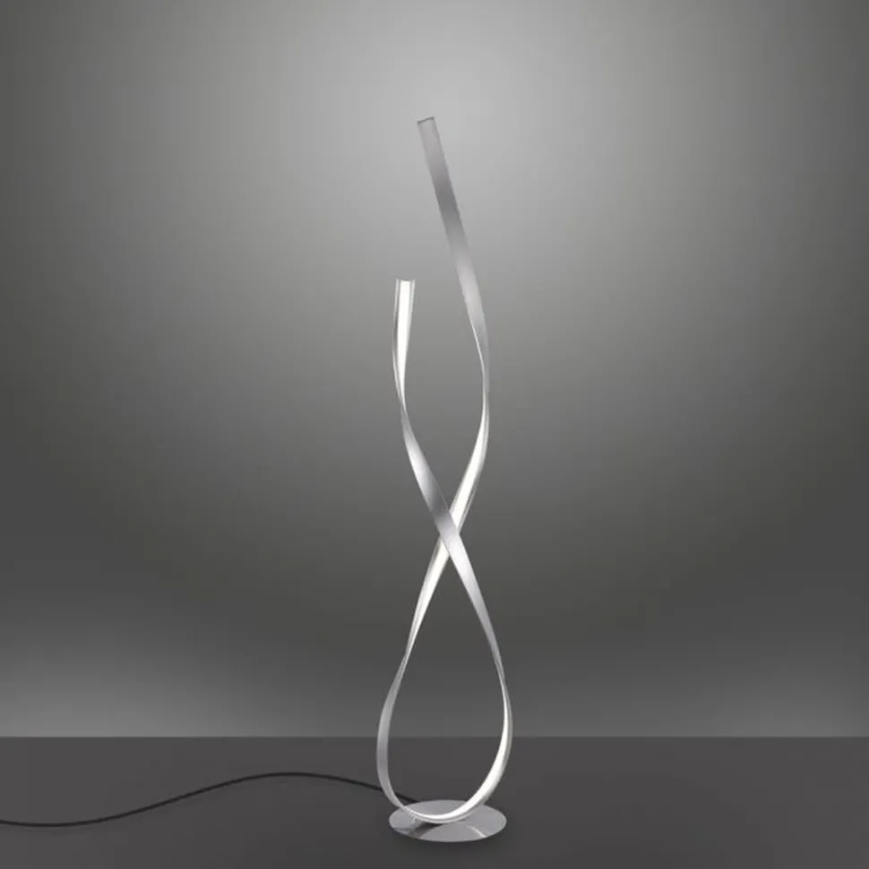 Dimmbare LED Stehlampe in Silber 140 cm 3215 lm 26 W