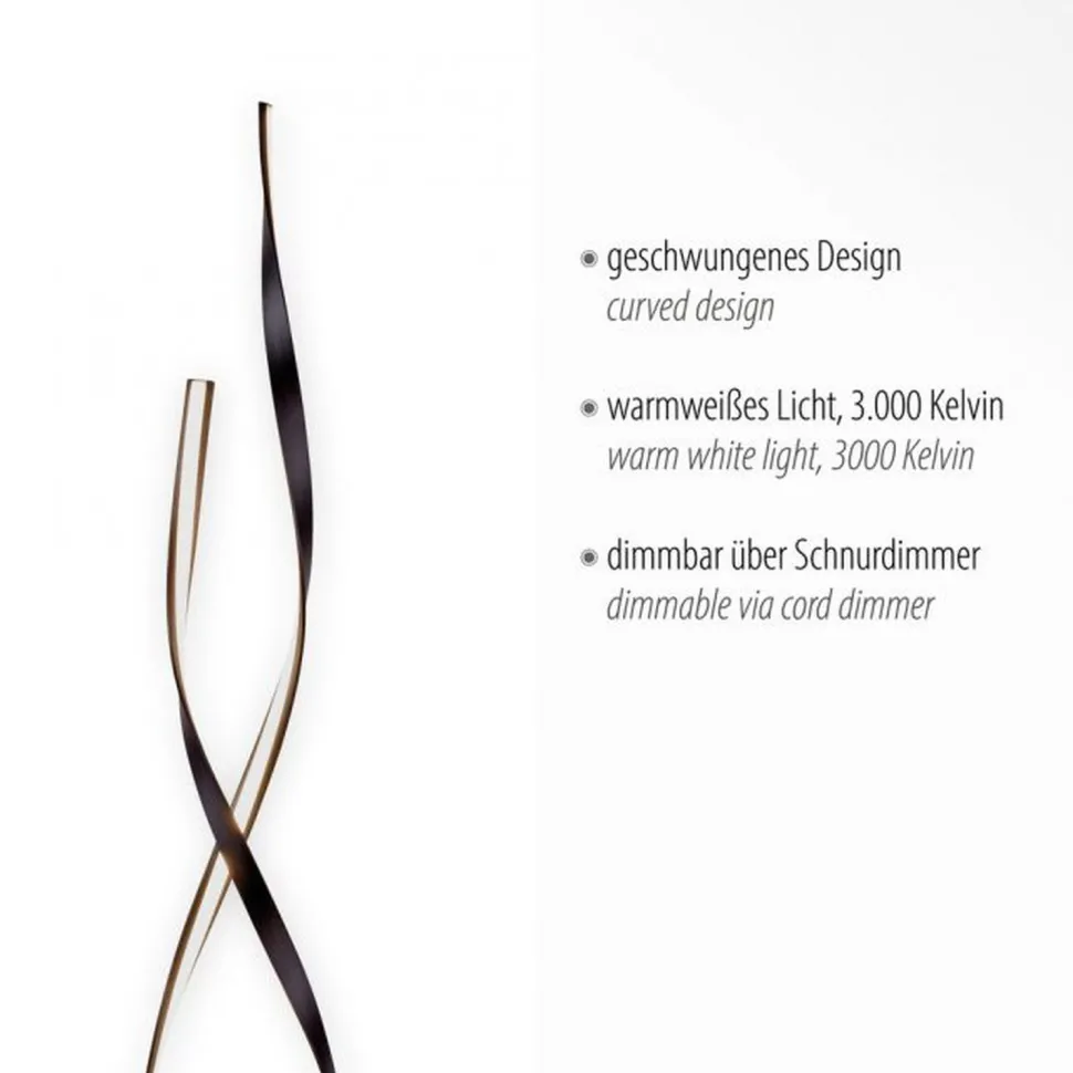 Dimmbare LED Stehlampe in Rostbraun 140 cm 3000 K 26 W