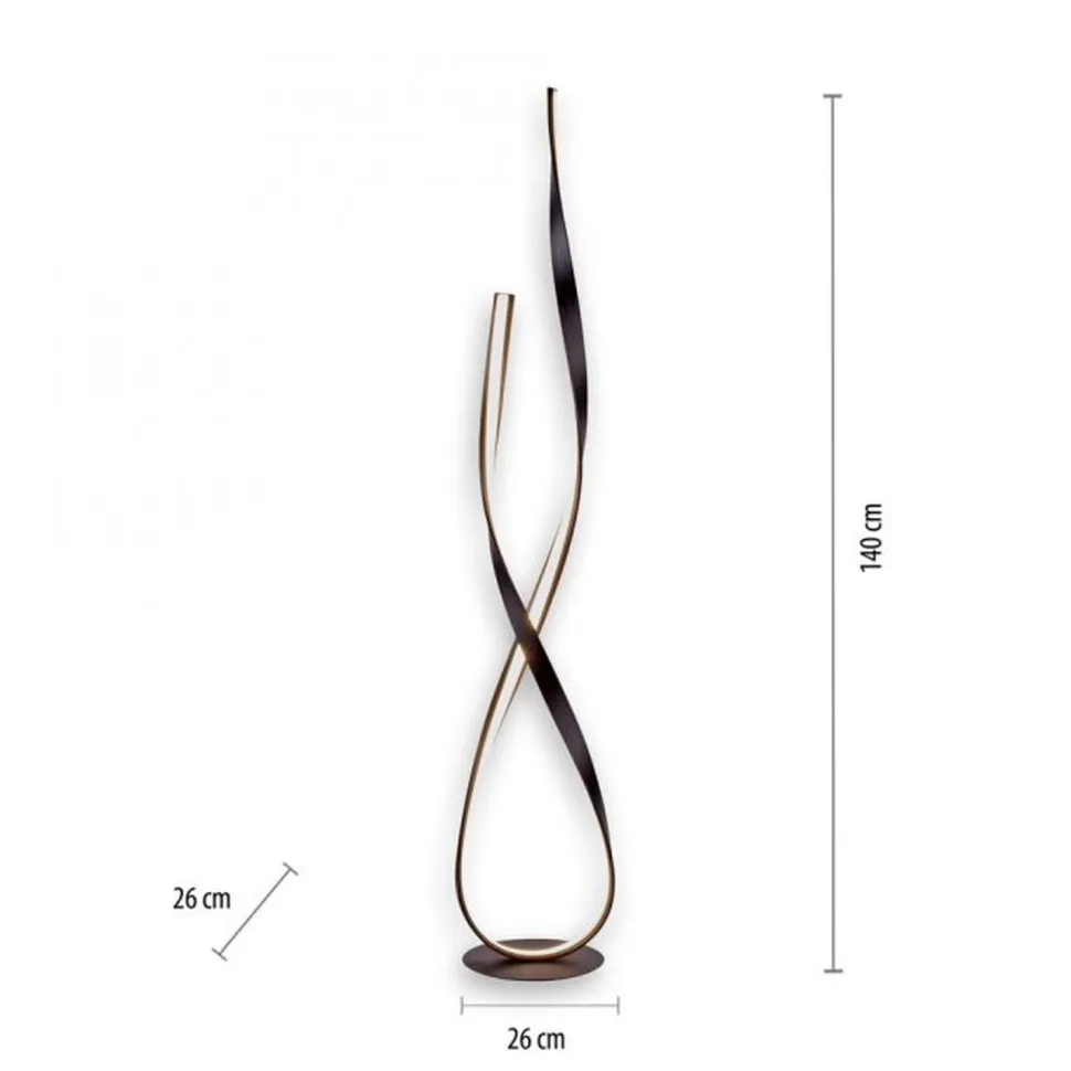 Dimmbare LED Stehlampe in Rostbraun 140 cm 3000 K 26 W