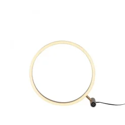 Dimmbare LED Tischlampe Touch 28 cm Ring in Messing