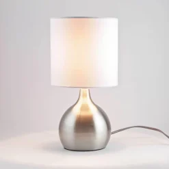 Dimmbare Touch Schreibtischleuchte Touchdimmer Modern silbern