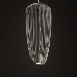 Draht Pendelleuchte Metall Seidengrau B:27 cm GU10