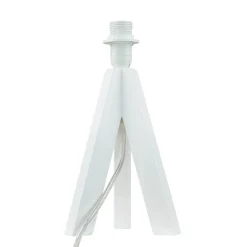 Dreibein Gestell Holz Weiß E14 mit Kabelschalter Tischleuchte