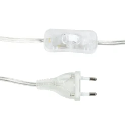 Dreibein Gestell Holz Weiß E14 mit Kabelschalter Tischleuchte