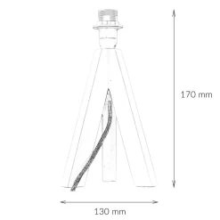 Dreibein Gestell Holz Weiß E14 mit Kabelschalter Tischleuchte