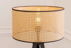 Dreibein Stehlampe Holz Kunststoff Wiener Geflecht E27