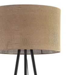 Dreibein Stehlampe Jute Metall 159 cm Braun Schwarz Boho