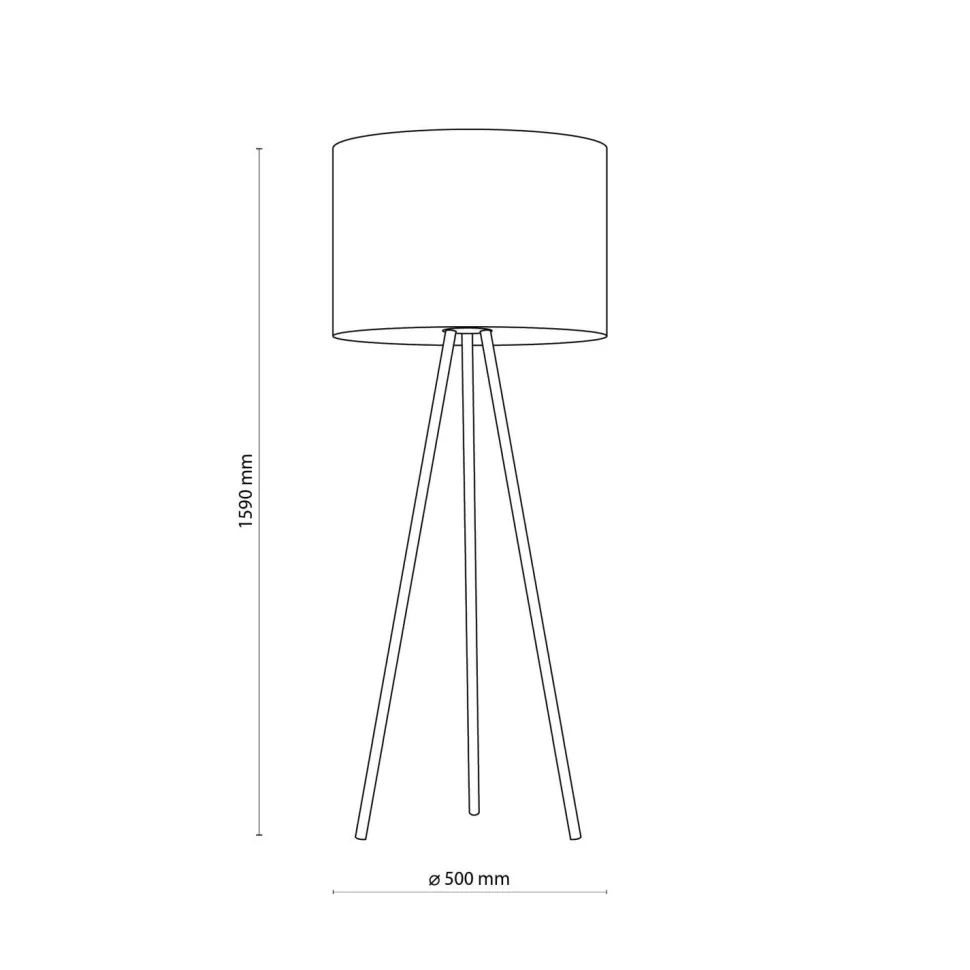 Dreibein Stehlampe Jute Metall 159 cm Braun Schwarz Boho