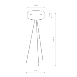 Dreibein Stehleuchte 3-flammig Creme Weiß E27 154 cm Stoffschirm