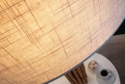 Dreibein Stehleuchte Holz Leinen Ablage 153 cm blendarm