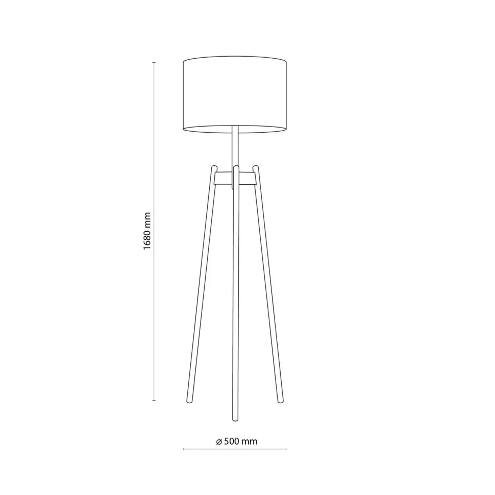 Dreibein Stehleuchte Holz Stoff 168 cm E27 Natur Schwarz