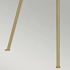 Dreibein Stehleuchte Weiß Messing 140 cm Stoff Metall