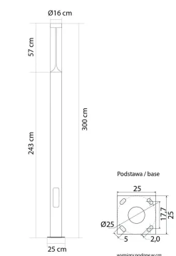 Dunkelgraue LED Wegeleuchte Aluminium IP65 3000 cm XXL