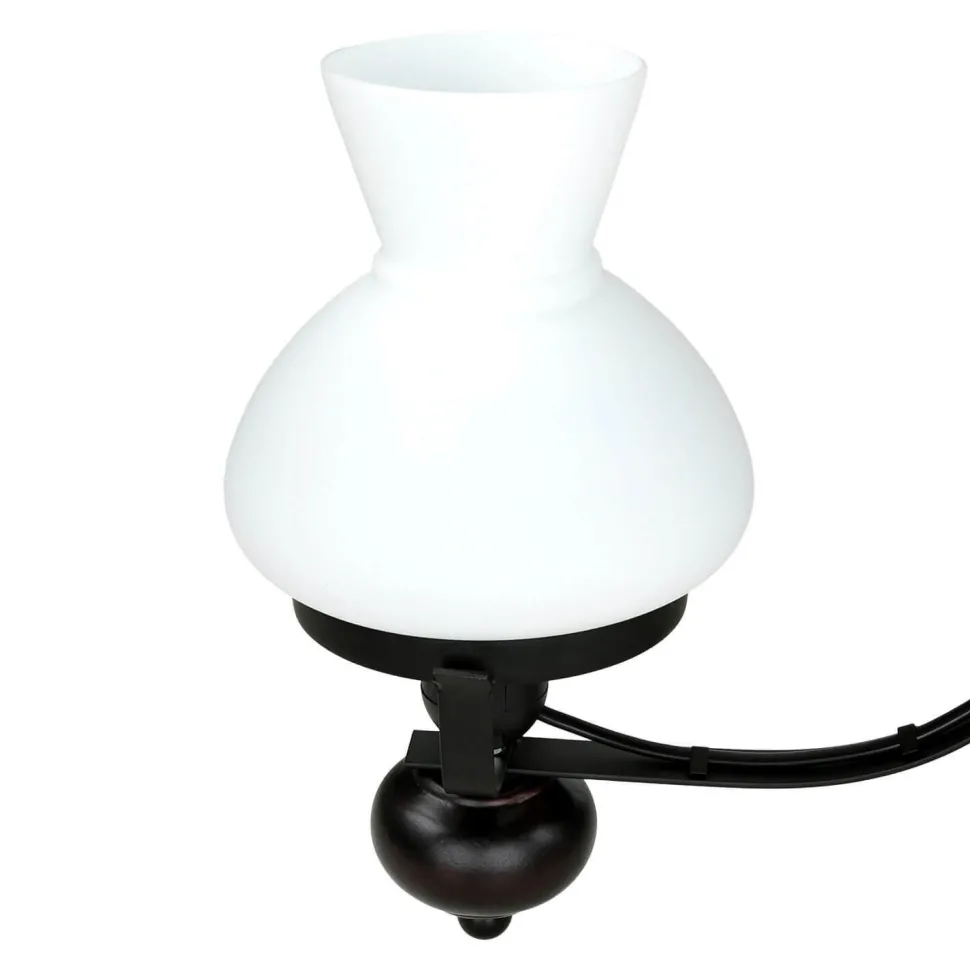 Echt-Holz Kronleuchter Metall Glas 3-flmg Landhaus