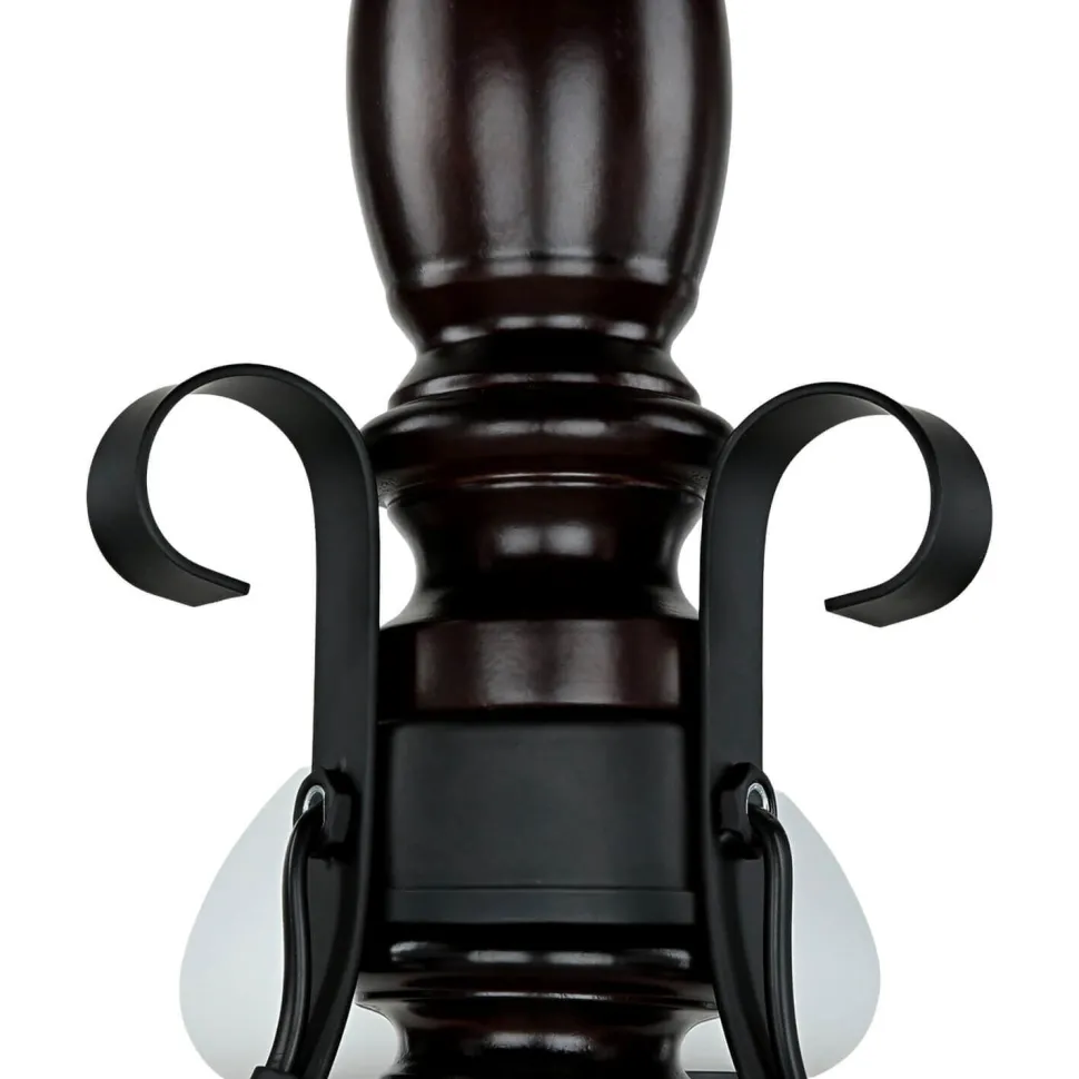 Echt-Holz Kronleuchter Metall Glas 3-flmg Landhaus