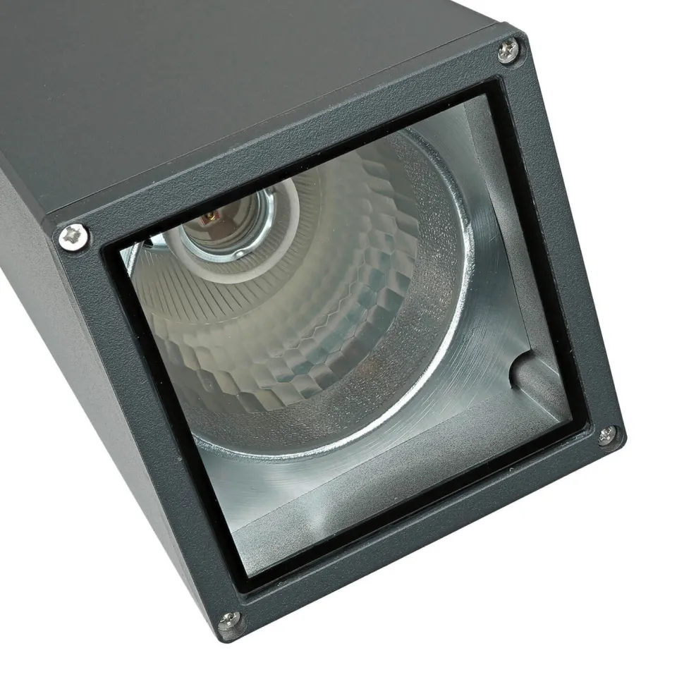 Eckige Außenleuchte Anthrazit IP54 H:20 cm E27