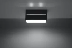 Eckige Deckenleuchte CAMILLIA Schwarz Aluminium B:20cm