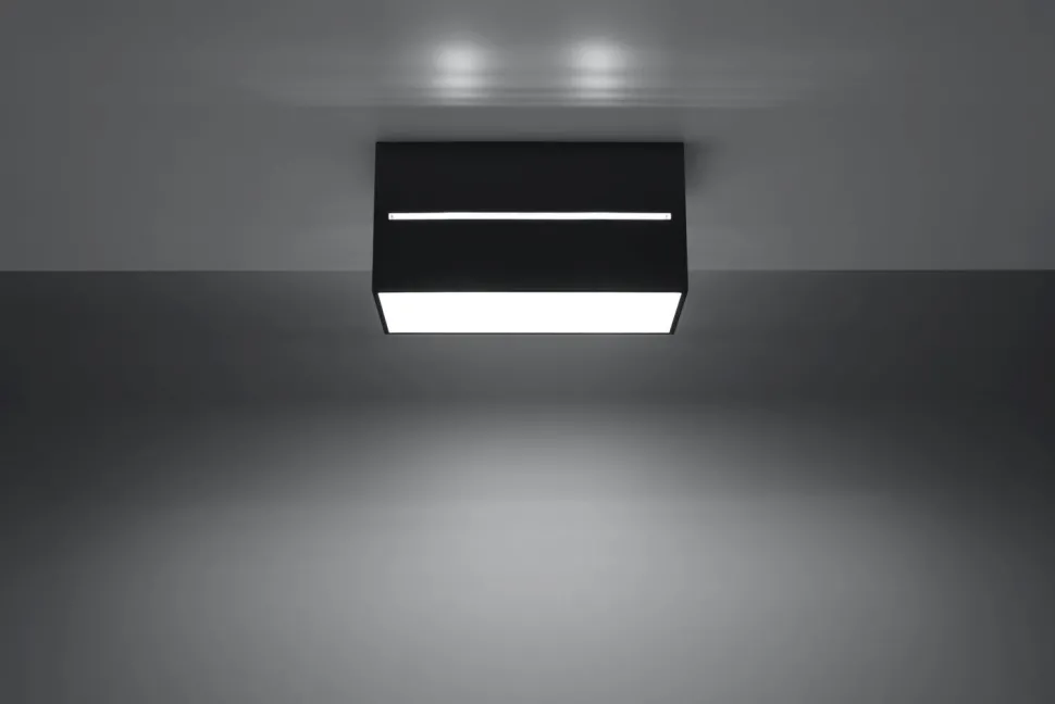 Eckige Deckenleuchte CAMILLIA Schwarz Aluminium B:20cm