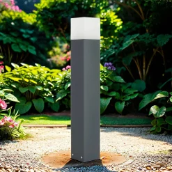 Eckige Pollerleuchte Anthrazit IP44 70 cm E27