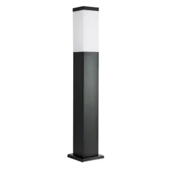 Eckige Pollerleuchte Schwarz Edelstahl 65cm