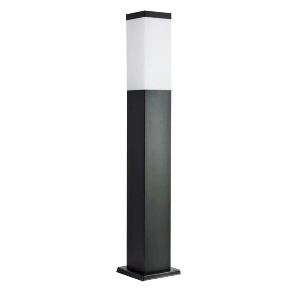 Eckige Pollerleuchte Schwarz Edelstahl 65cm