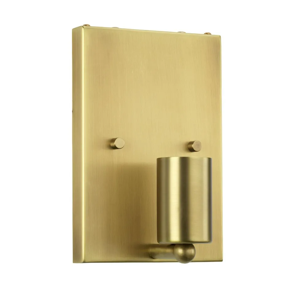 Eckige Wandleuchte Stoff Creme Messing E27 NADATILA