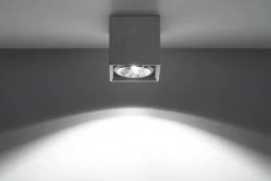 Eckiger Deckenspot Beton GU10 klein Wohnzimmer Flur