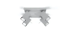 Eckiger Deckenstrahler Grau Metall vielseitig FALERIA