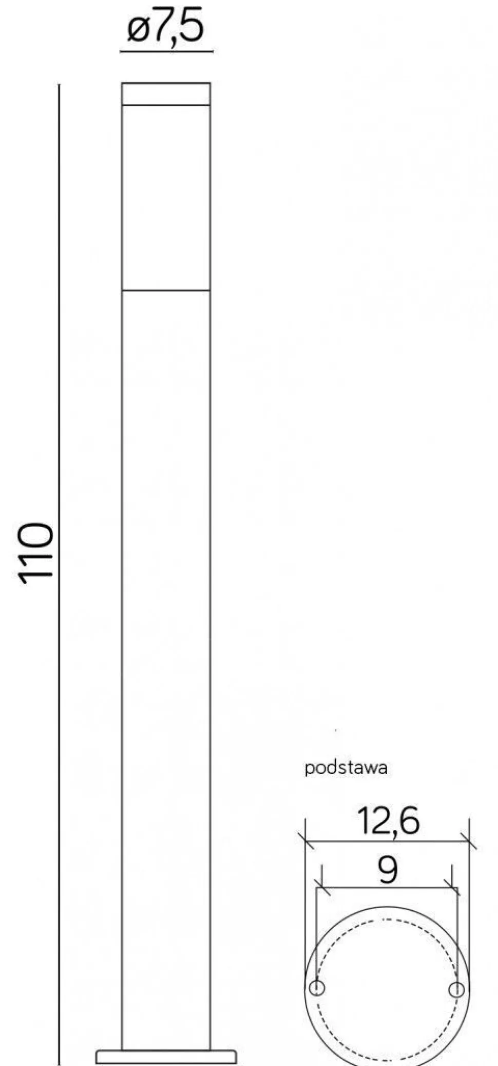 Edelstahl Pollerleuchte 110 cm IP44 wetterfest