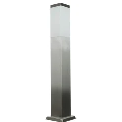 Edelstahl Pollerleuchte in Silber 65cm eckig E27