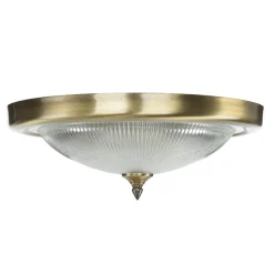 Edle Deckenleuchte ELENI Riffelglas rund Wohnzimmer