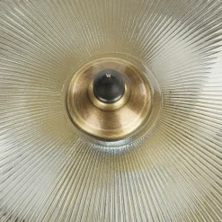 Edle Deckenleuchte ELENI Riffelglas rund Wohnzimmer