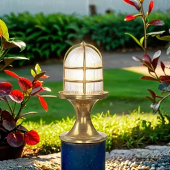 Edle Gartenleuchte FESTOS Messing Maritim H:30cm