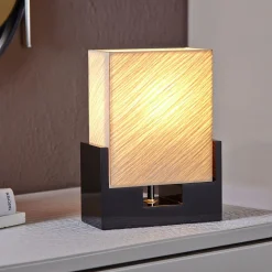 Edle Tischlampe Papier Bauhaus eckig 25cm